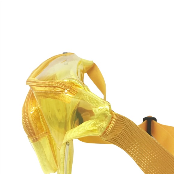 Clear Fanny Pack Polyurethane Mini Bag w 3 zipper - Picture 3 of 3